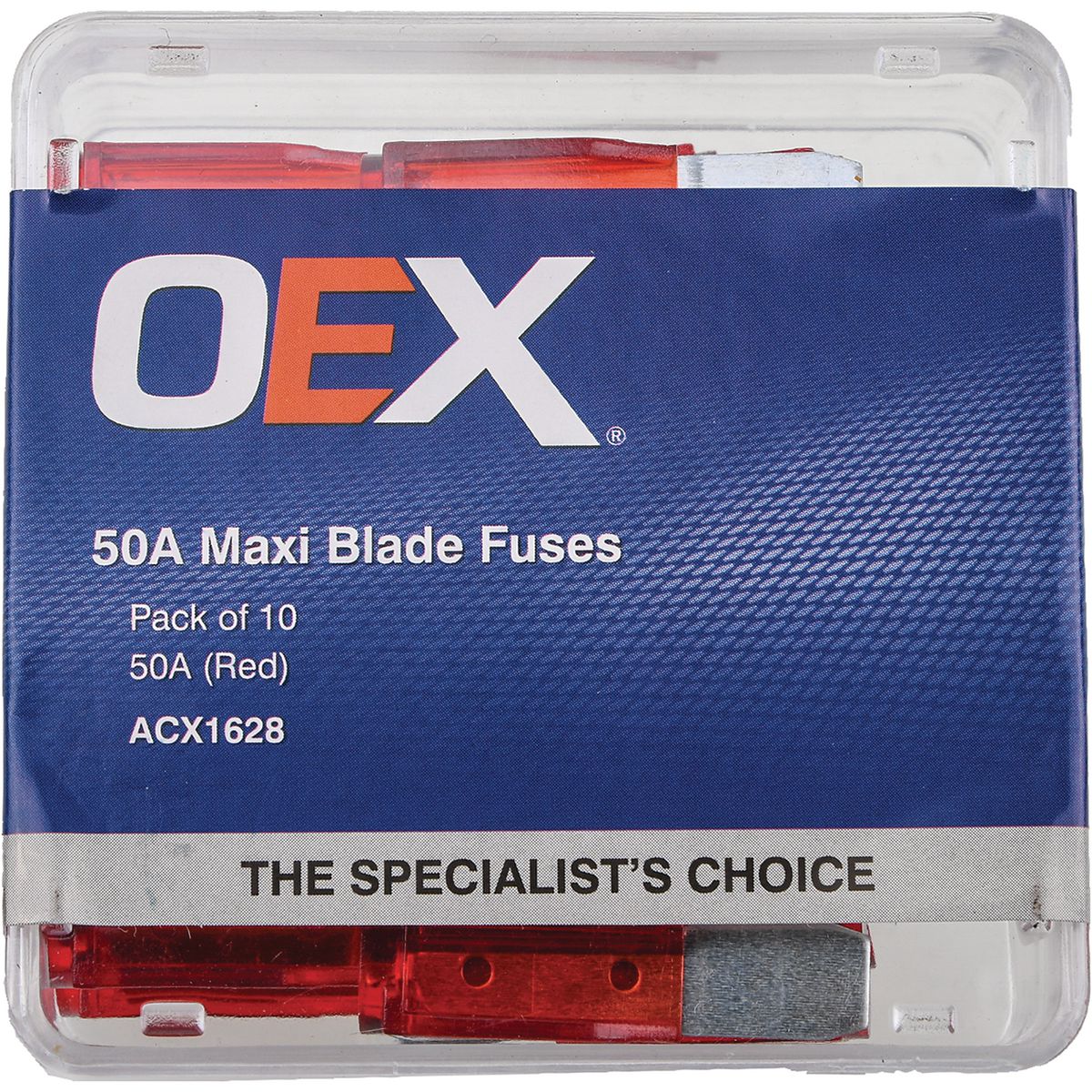 OEX Fuse Maxi Blade 50A Red (Pack of 10) - ACX1628