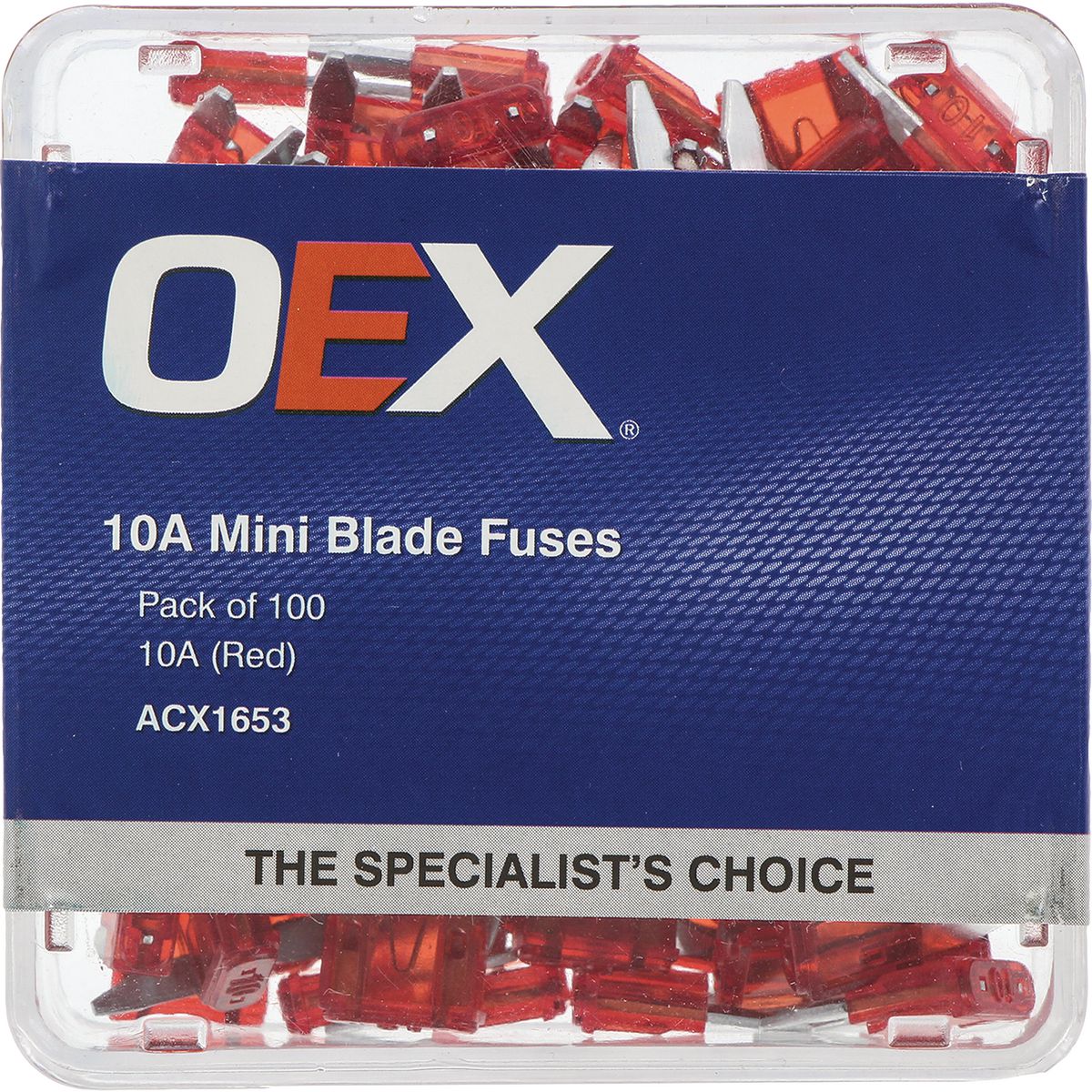 OEX Fuse Mini Blade 10A Red (Pack of 100) - ACX1653