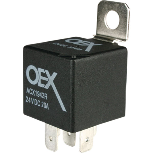 OEX Mini Relay 24V Normally Open 20A - Resistor Protected, Sealed - ACX1942RBL