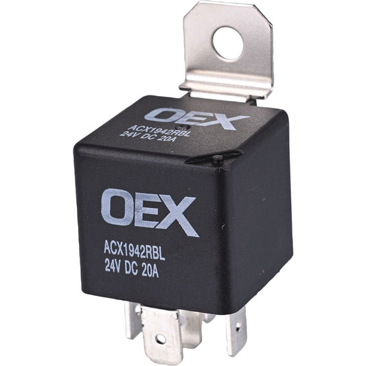 OEX Mini Relay 24V Normally Open 20A - Resistor Protected, Sealed - ACX1942RBL
