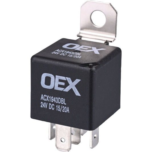 OEX Mini Relay 24V Change Over 15/20A - Diode Protected, Sealed - ACX1943DBL
