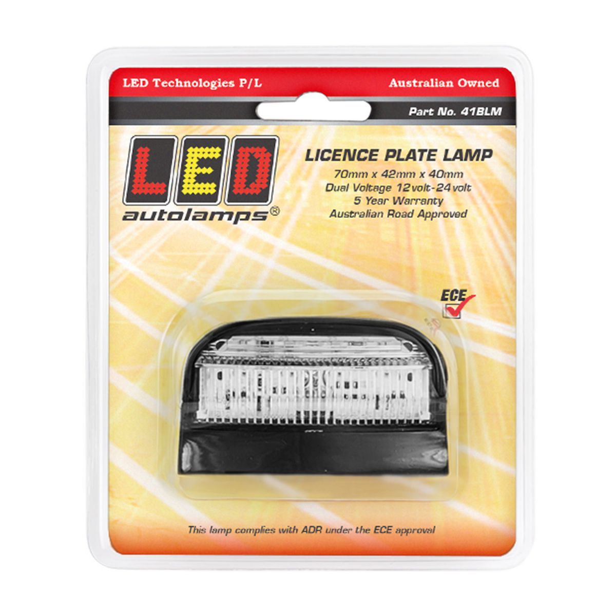 LED Autolamps Multi Volt LED Licence Plate Lamp With Black Housing - 41BLM