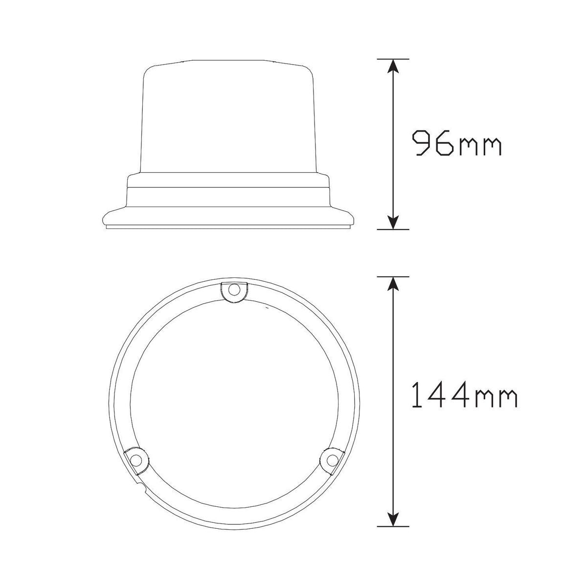 LED Autolamps LED Beacon Amber 10 to 30V Permanent Mount - LRB145