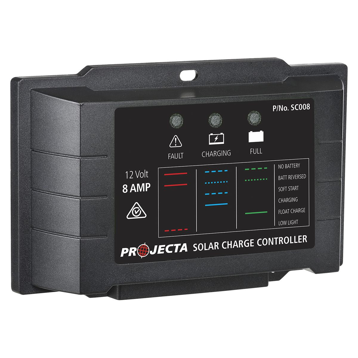 PROJECTA 8A 12V Solar Charge Controller 4 Stage Auto SC008