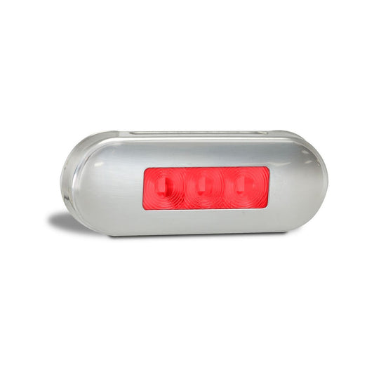 LED Autolamps 12/24V Red Rear End Outline Marker Stainless Steel Bezel - 86RRMB