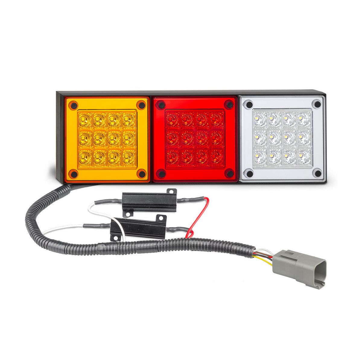 LED Autolamps Stop/Tail/Reverse LED Light Kit w/Male Plugs 12v Boxed - 280ARWM2LR12/450