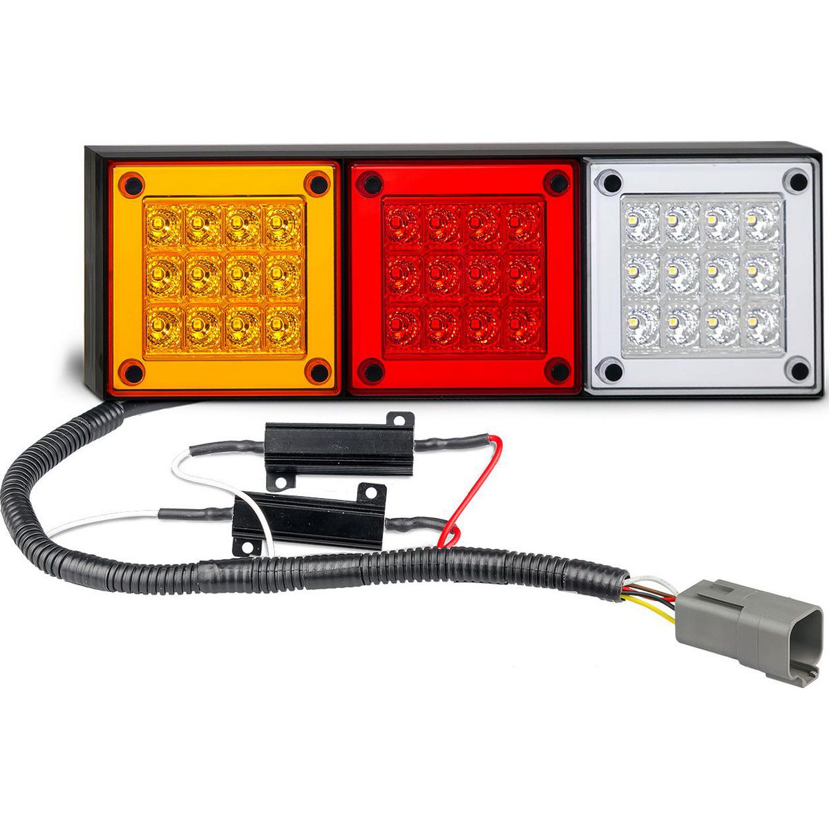 LED Autolamps Stop/Tail/Reverse LED Light Kit w/Male Plugs 12v Boxed - 280ARWM2LR12/450