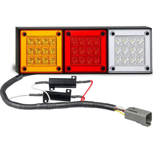 LED Autolamps Stop/Tail/Reverse LED Light Kit w/Male Plugs 12v Boxed - 280ARWM2LR12/450