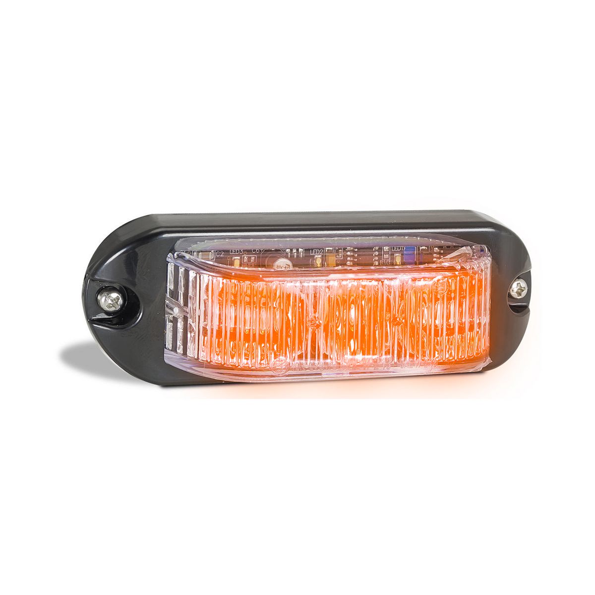 LED Autolamps 12/24V Amber Emergency Lamp With Strobe Surface Mount - 90AM
