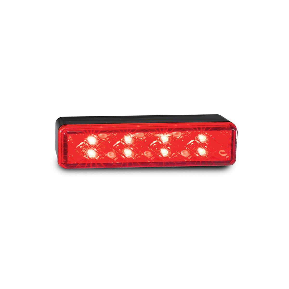 LED Autolamps Multi Volt Stop/Tail Lamp 8 Square LEDs With Black Base - 135RM