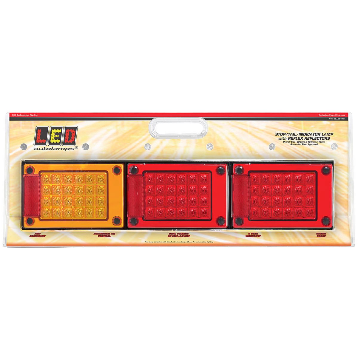 LED Autolamps Multi Volt Jumbo Stop/Tail/Indicator Lamp Assembly - J3BARRM