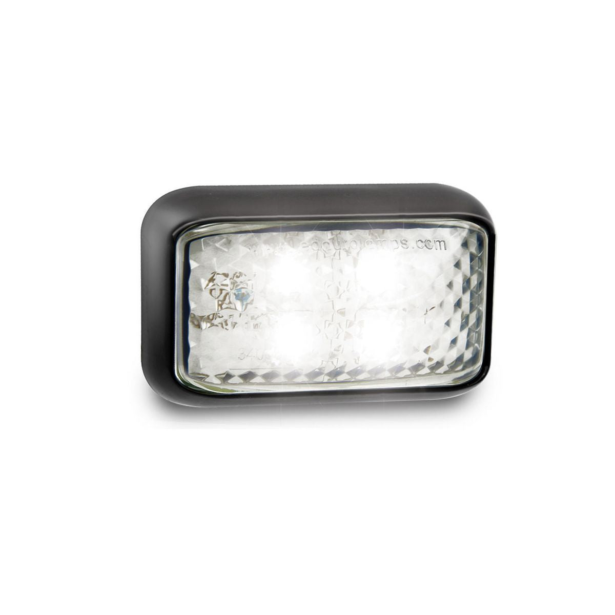 LED Autolamps Front End Outline Marker LED Light White 12/24v Clear Lens Black Housing 40cm Cable - 35WMB