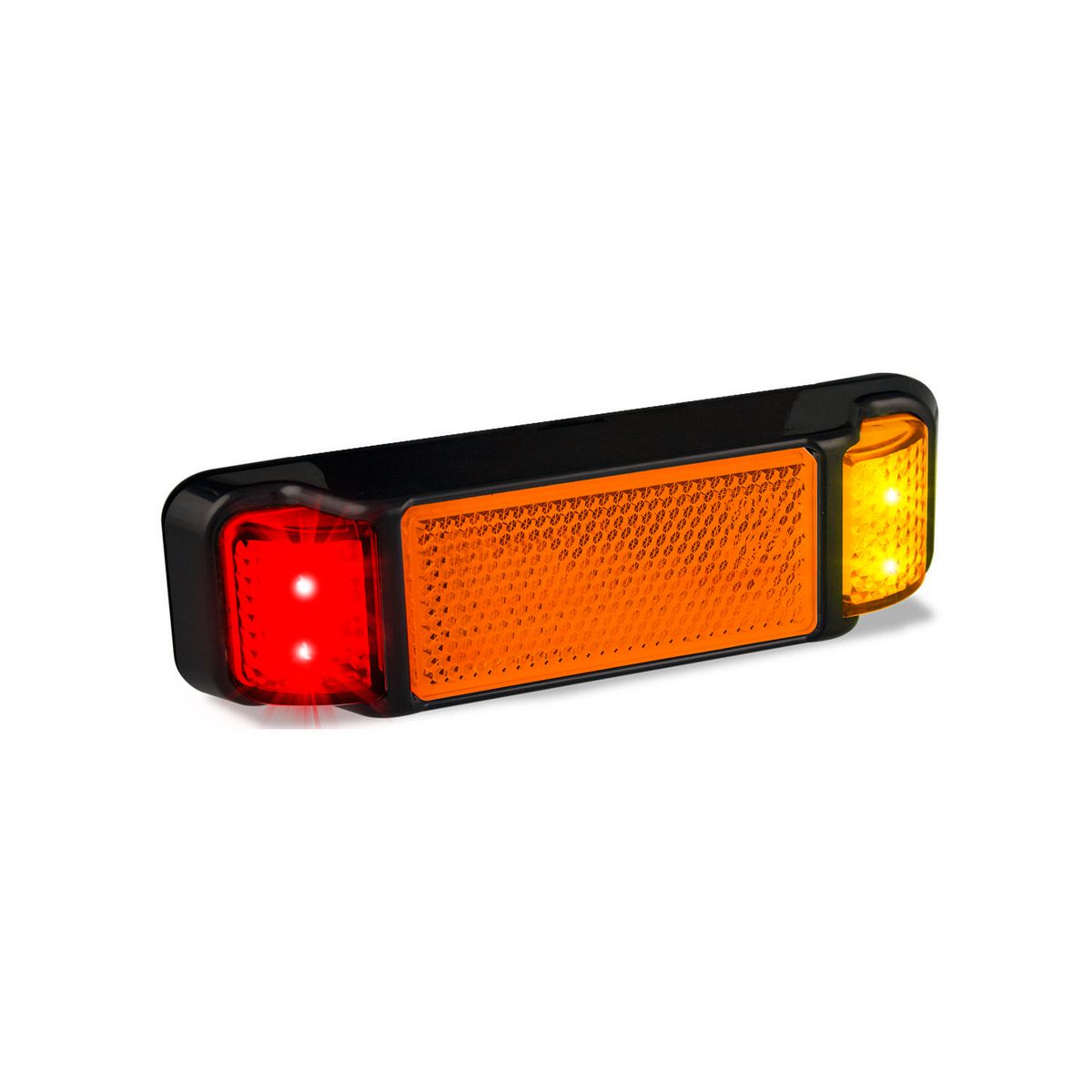 LED Autolamps 12/24V Side Marker LED Light Red Amber With Reflector - 38ARMB