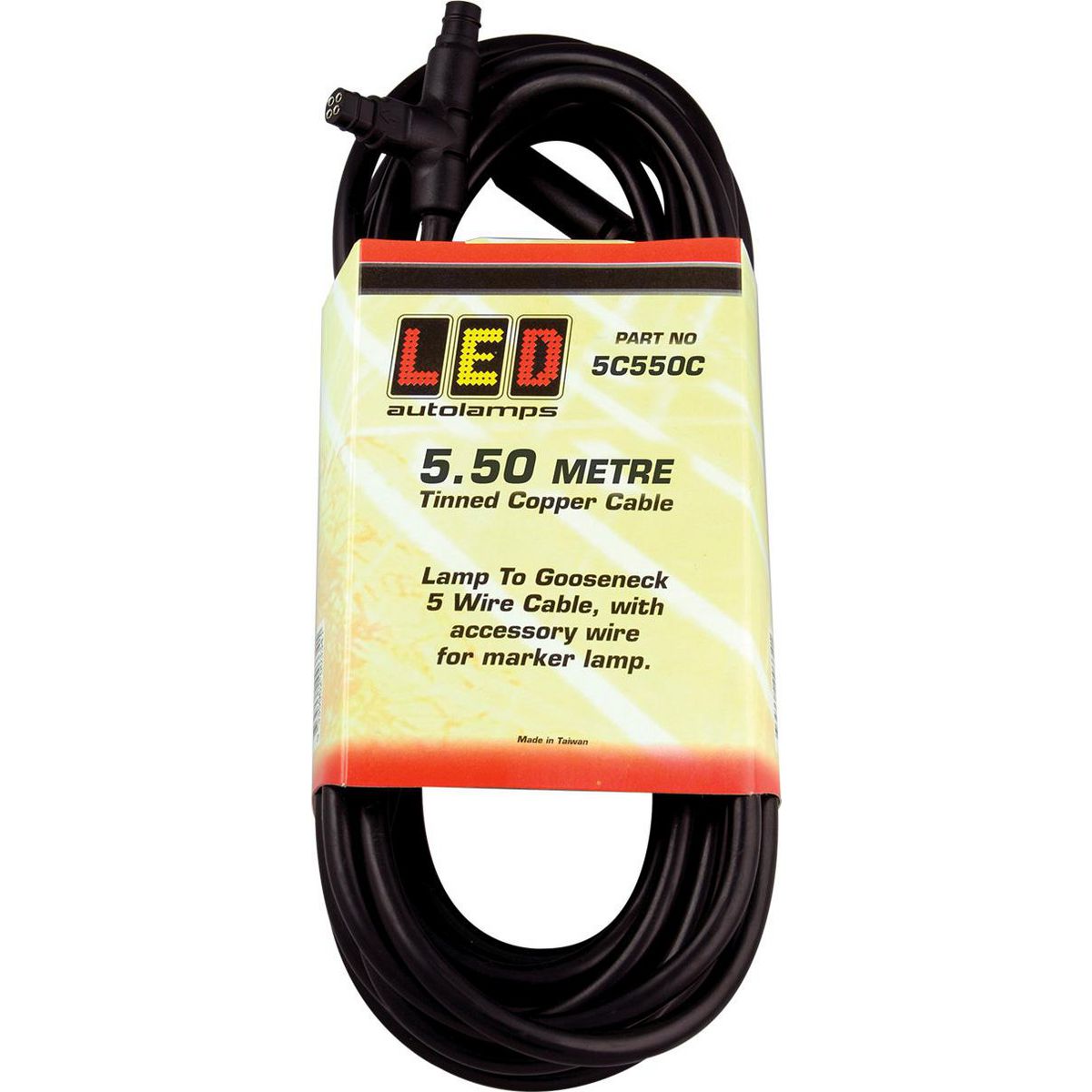 LED Autolamps 550MM 5 Core Cable for Trailer Lamp Gooseneck - 5C550C