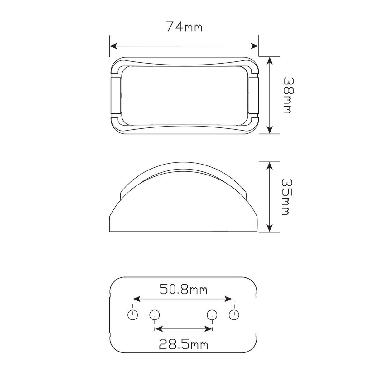 LED Autolamps Side LED Marker Red/Amber 12/24v Red/Amber Lens 16cm Cable 10 Pack - 42ARMB