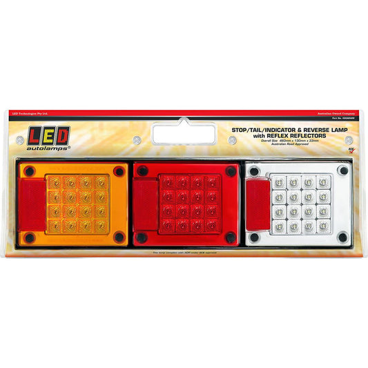 LED Autolamps 12/24V Stop/Tail/Indicator/Reverse Lamp 460x130x33mm - 460ARWM
