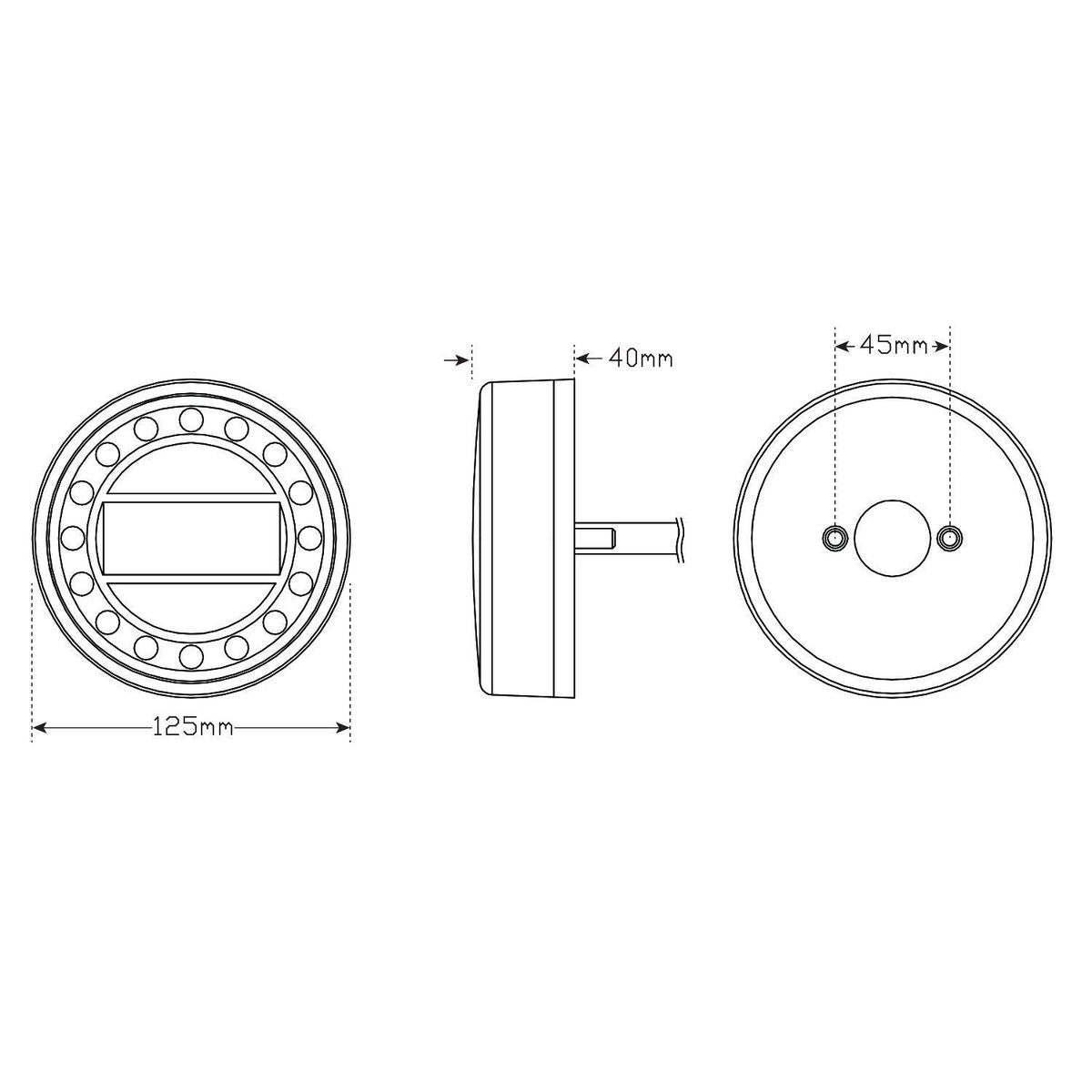 LED Autolamps 12/24V Maxilamp Stop/Tail/Indicator/Reflector Single Lamp - MAXILAMP1XRE