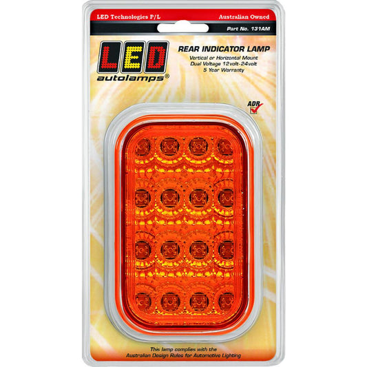 LED Autolamps Multi Volt Indicator Lamp With Amber Lens And Chrome Reflector - 131AM