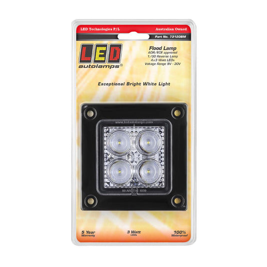 LED Autolamps 9/30V Flood/Reverse Lamp Recessed Mount Black E. Coating - 73120BM