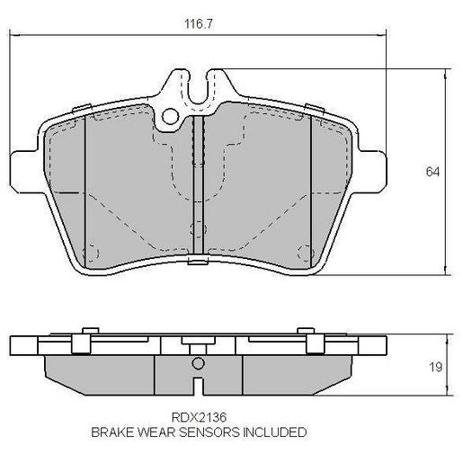 RDA GP Max Brake Pad Set Front - RDB2136