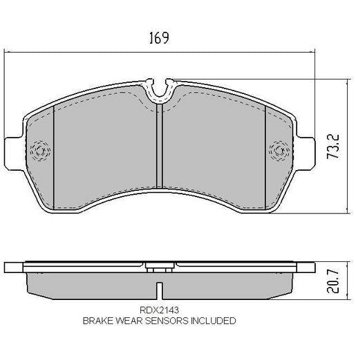 RDA GP Max Brake Pad Set Front - RDB2143