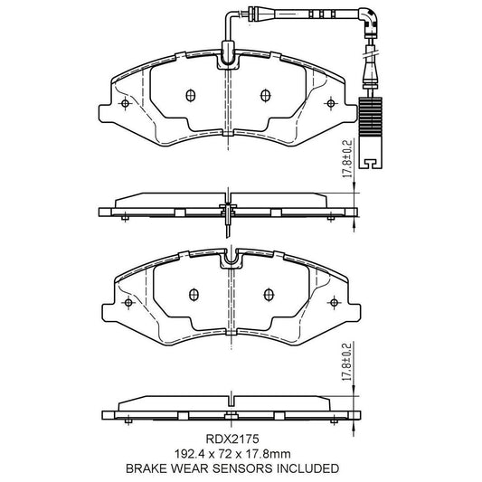 RDA GP Max Brake Pad Set Front - RDB2175