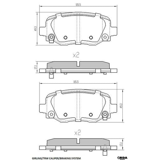 RDA GP Max Brake Pad Set Rear - RDB2411