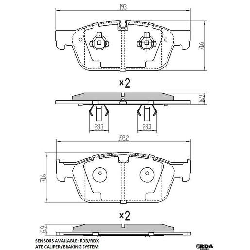 RDA Brakes Extreme Brake Pad Set Front - RDX2396SM
