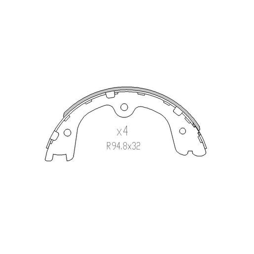 RDA Brake Shoe Set Rear - R2033