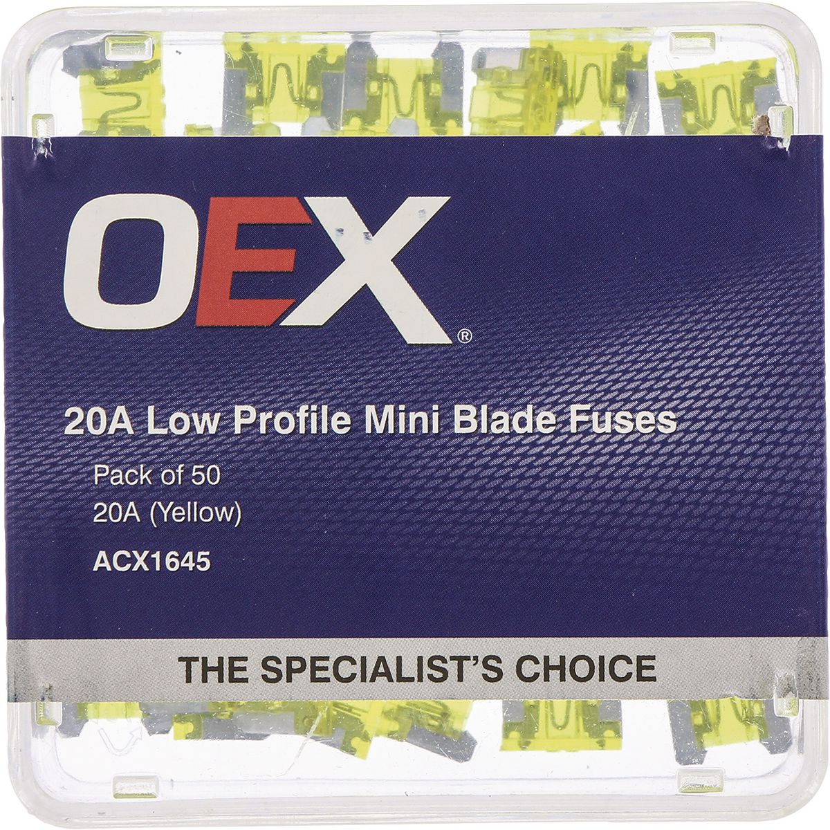 OEX Fuse Low Profile Mini Blade 20A Yellow (Pack of 50) - ACX1645