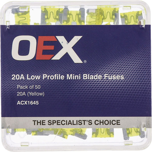 OEX Fuse Low Profile Mini Blade 20A Yellow (Pack of 50) - ACX1645