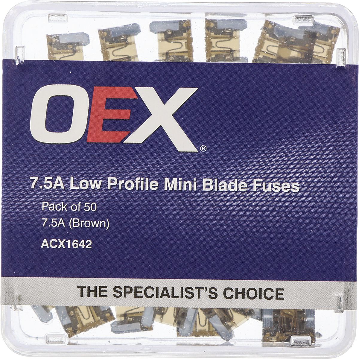OEX Fuse Low Profile Mini Blade 7.5A Brown (Pack of 50) - ACX1642
