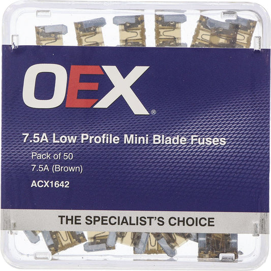 OEX Fuse Low Profile Mini Blade 7.5A Brown (Pack of 50) - ACX1642