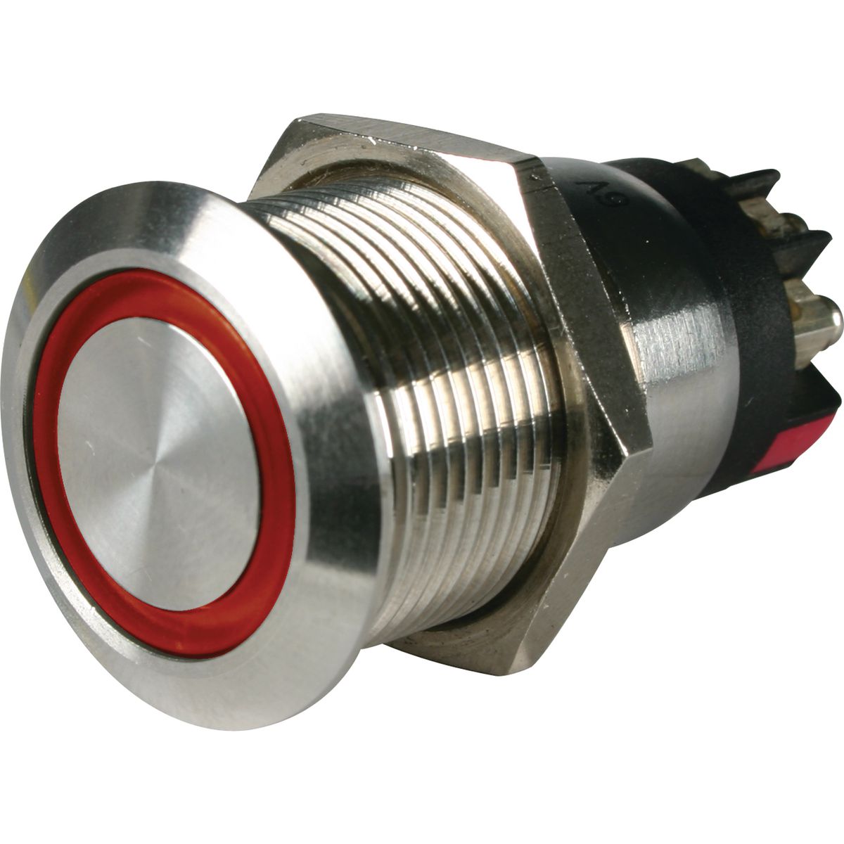 OEX Push Button Switch On/Off SPST 12V Red Illuminated (Contacts Rated 5A @ 12V) - ACX3690BL