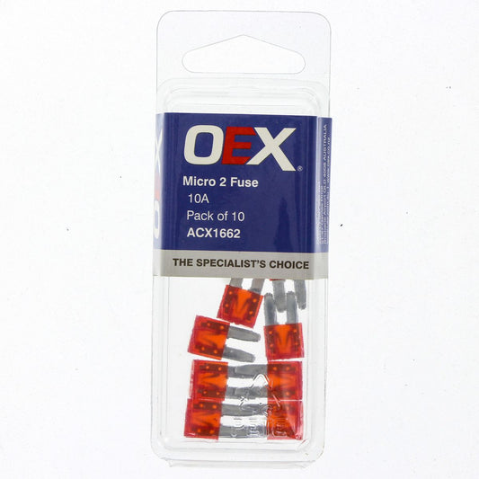 OEX Fuse Micro 2-Blade 10A Red (Pack of 10) - ACX1662