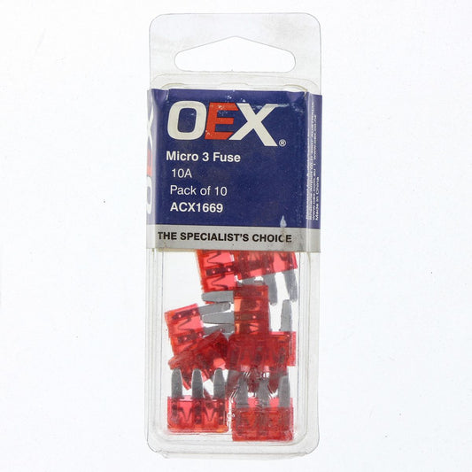 OEX Fuse Micro 3-Blade 10A Red (Pack of 10) - ACX1669