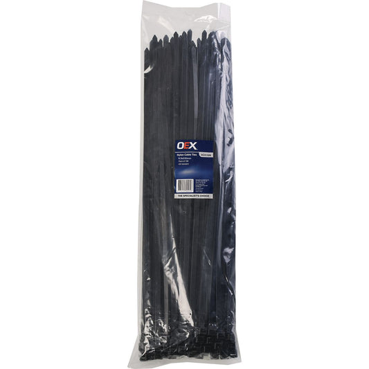 OEX Nylon Cable Ties 8.9mm x 530mm Black 100 Pack - ACX1326
