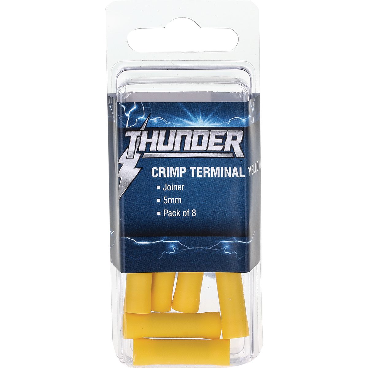 Thunder Crimp Terminal Joiner Yellow Insulated 5Mm - 8 Pce - TDR06020