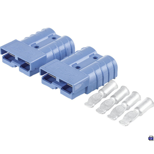 OEX 50A Genuine Anderson Connector, Blue - 1 Pair with Terminals - ACX2766