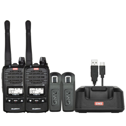 GME UHF CB Handheld Radio 2 Watt Twin Pack - TX677TP