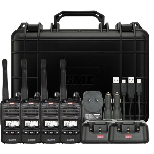 GME 2 Watt UHF CB Handheld Radio Quad Pack - TX677QP