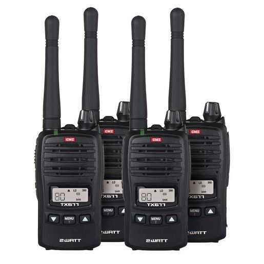 GME 2 Watt UHF CB Handheld Radio Quad Pack - TX677QP