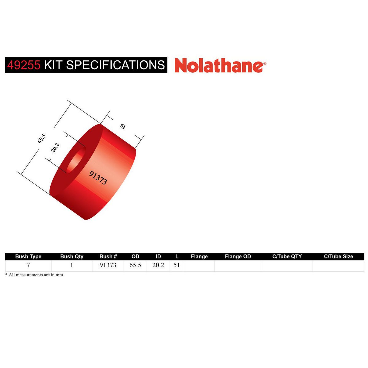 Nolathane Rear Differential Mount Bushing Kit - 49255