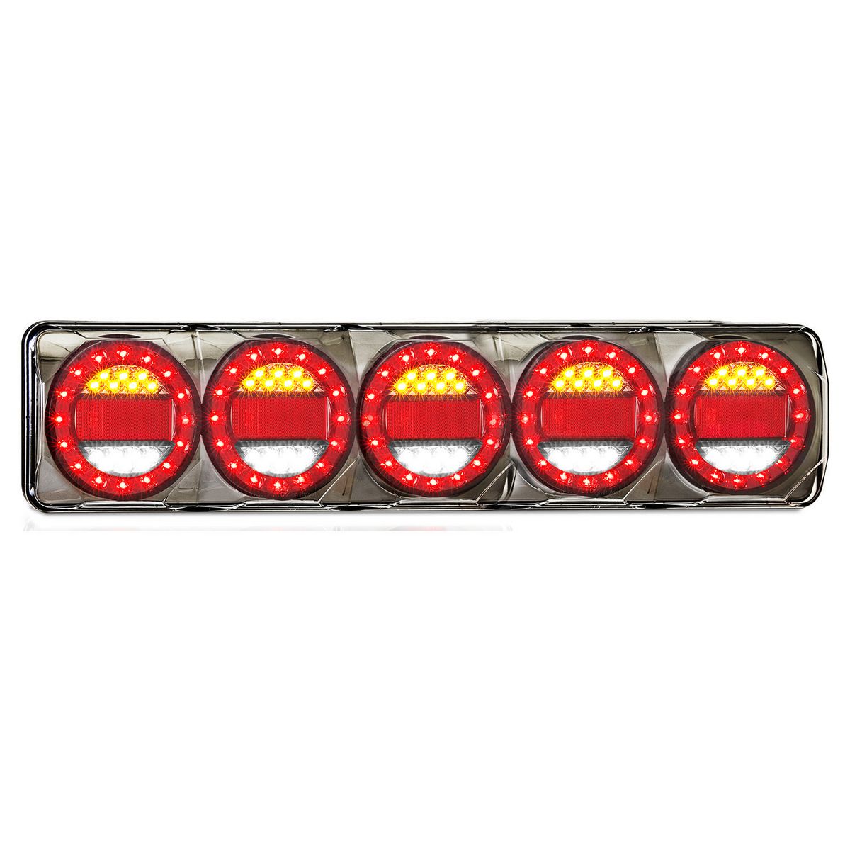 LED Autolamps 12/24V Maxilamp 5 Lamp Combination Stop/Tail/Indicator/Reverse/Reflector - MAXILAMPC5XRW