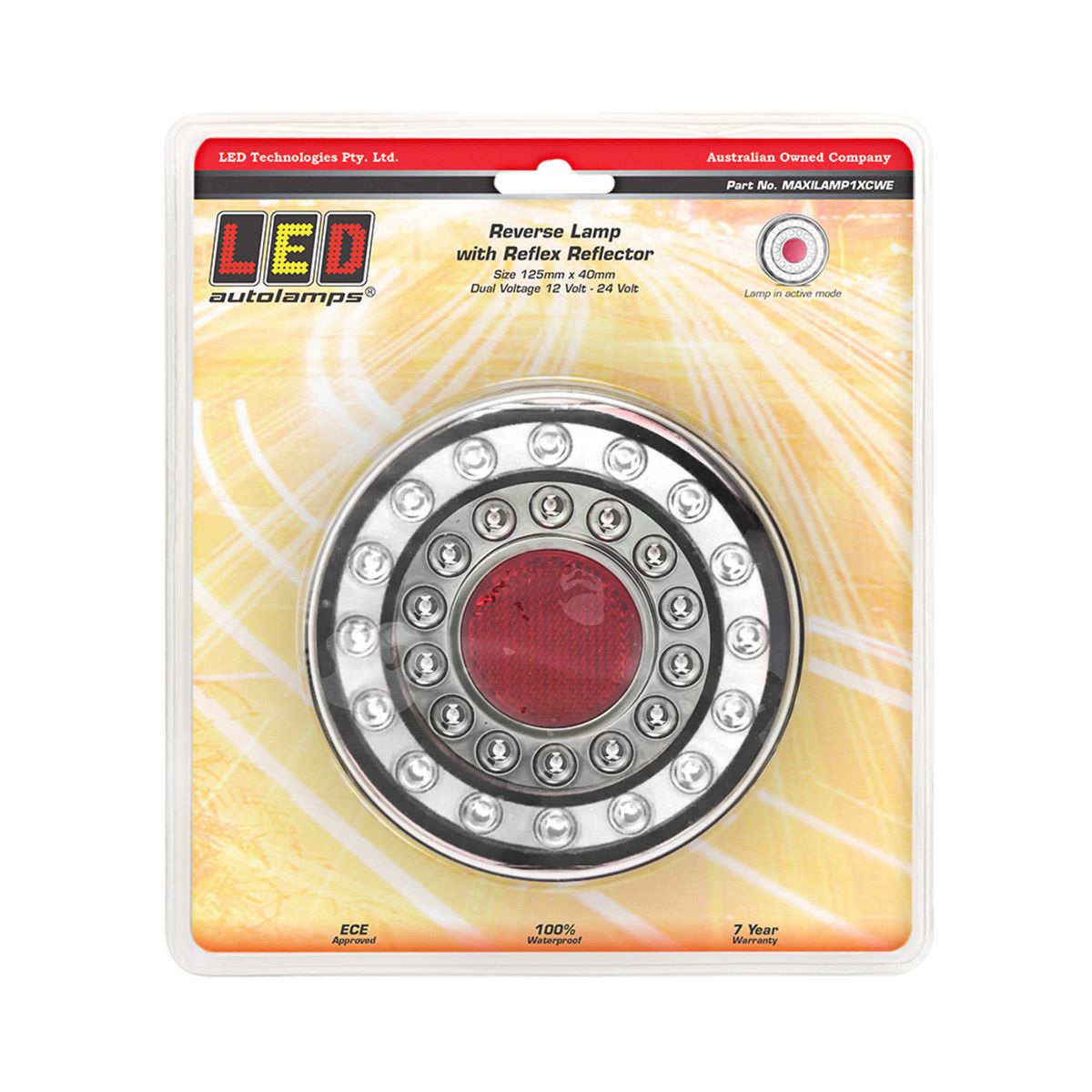 LED Autolamps 12/24V LED Reverse/Reflector Light Bolt Mount - MAXILAMP1XCWE
