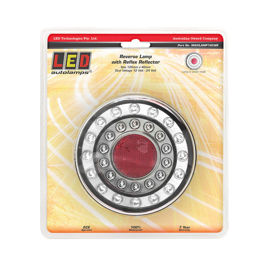 LED Autolamps 12/24V LED Reverse/Reflector Light Bolt Mount - MAXILAMP1XCWE