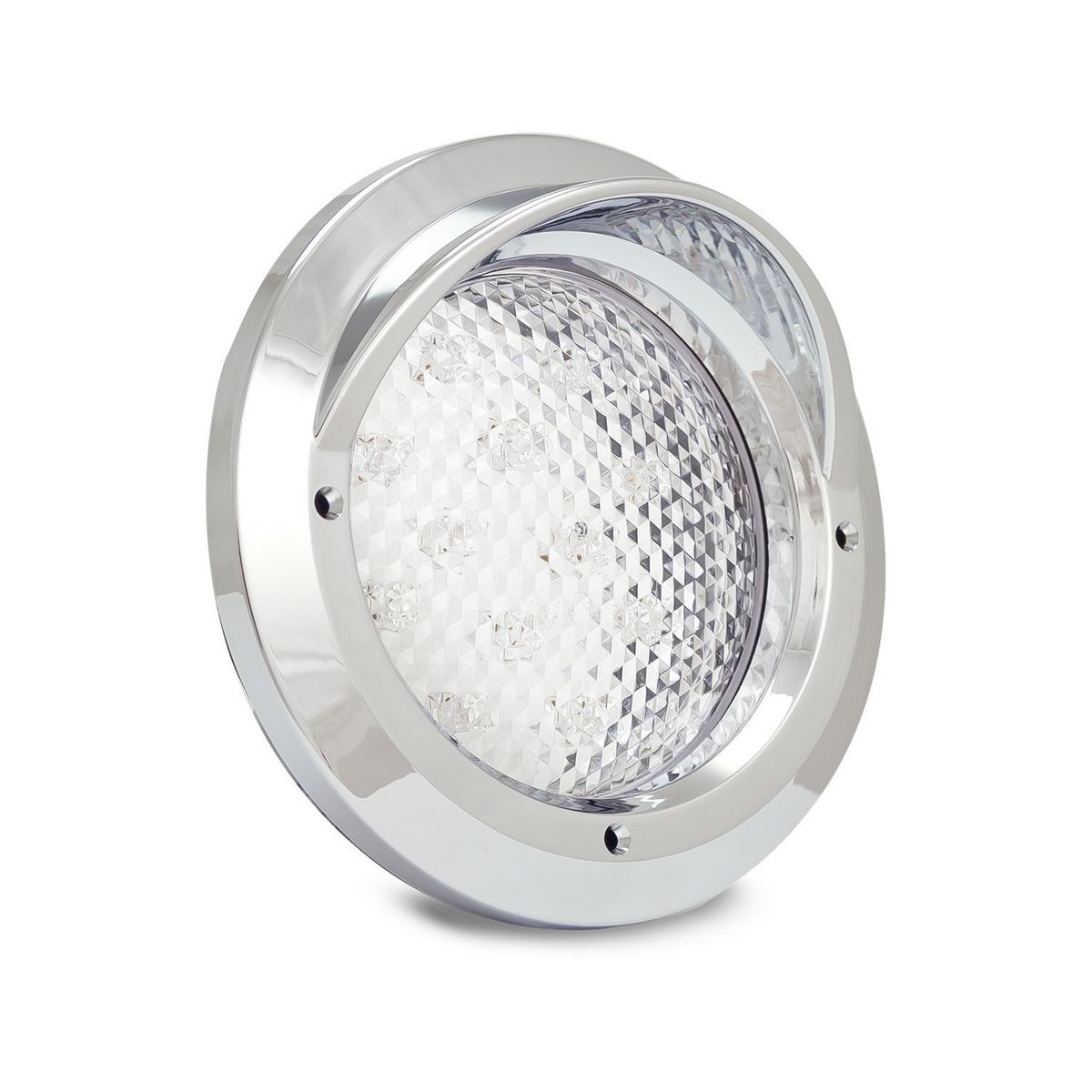 LED Autolamps 12/24V Round LED Stop/Tail Lamp Grommet And Chrome Flange - 110CCRM