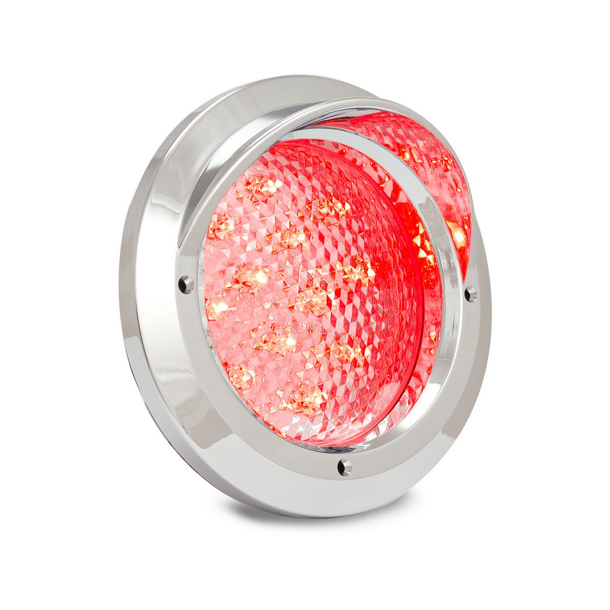LED Autolamps 12/24V Round LED Stop/Tail Lamp Grommet And Chrome Flange - 110CCRM