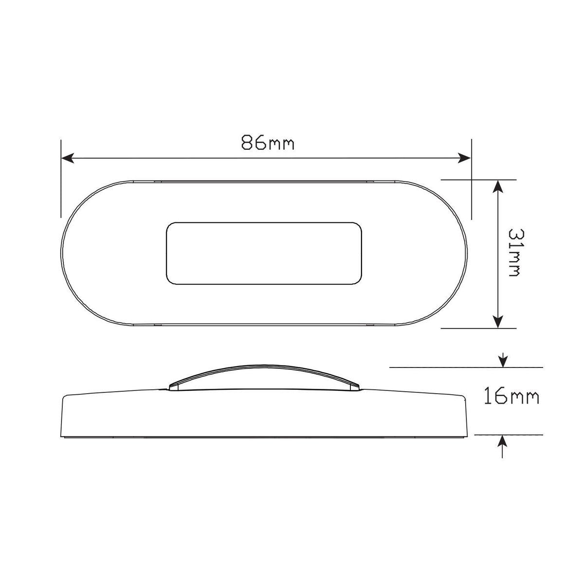 LED Autolamps 12/24V Amber/Red Side Marker Stainless Steel Bezel - 86ARMB