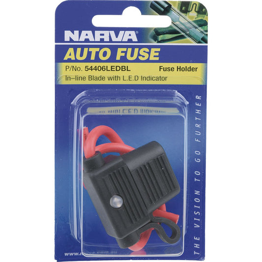 Narva In Line Standard Blade Fuse Holder 1 Way 30A - 54406LEDBL